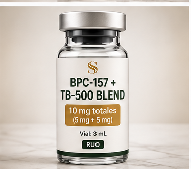 Soléa BPC-157 + TB-500 Blend, 10 mg totales (5 mg + 5 mg), vial de 3 mL, RUO